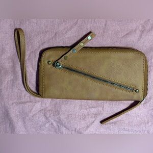 Free People Tan  Wristlet Wallet - NWOT